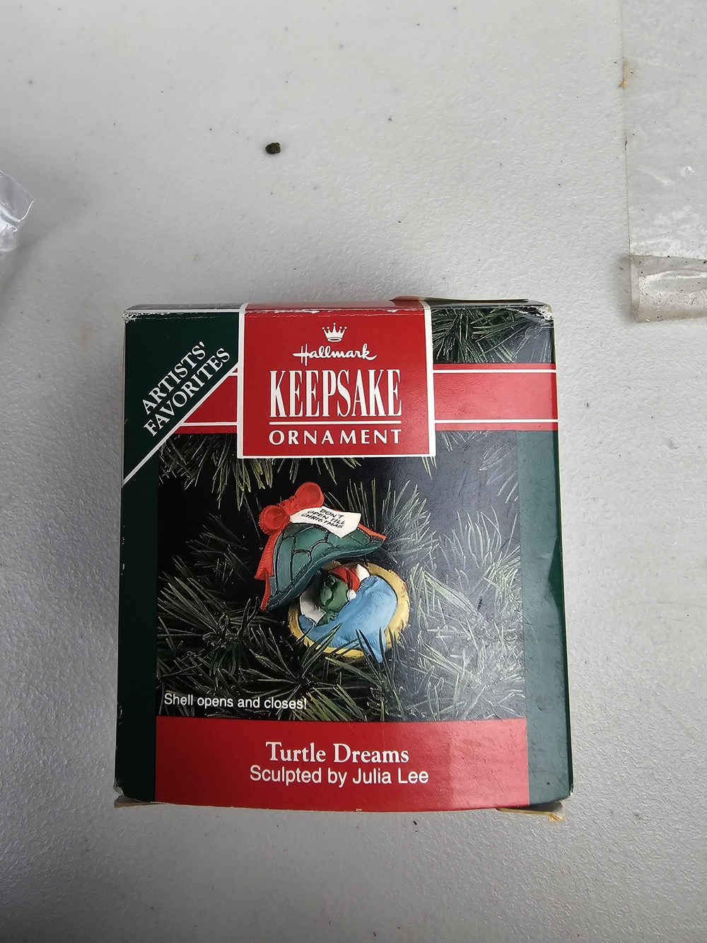 Hallmark Keepsake Ornament 1992 Turtle Dreams with Red Bow